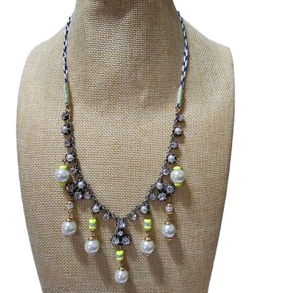 J. Crew Yellow and Pearl Adjustable Necklace - Picture 3 of 7